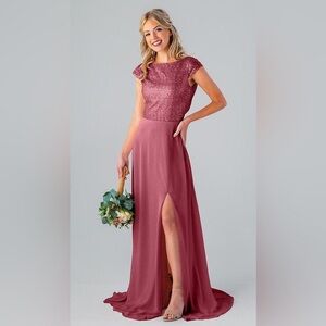 Kennedy Blue Rosewood London Bridesmaid Dress Sequin Chiffon Cowl Back 6